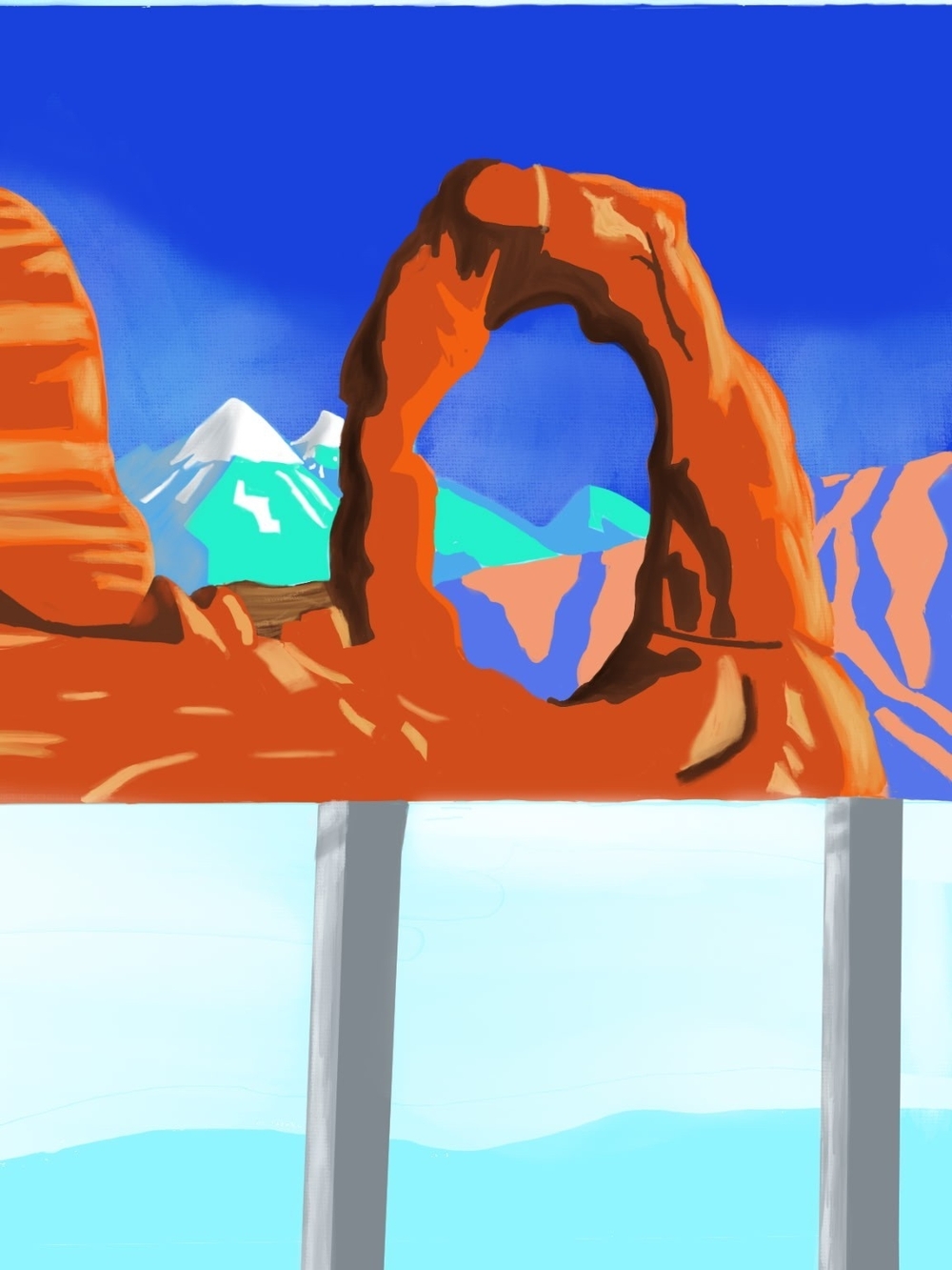 Abstract Desert Arch Wall Art Print Size 9x16 Inches